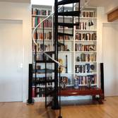 Spiral staircase and bookcase