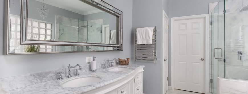 Bathroom Photos by Renaissance Contracting, LLC #2 Remodel of bathroom, frameless glass, marble tile, towel warmer