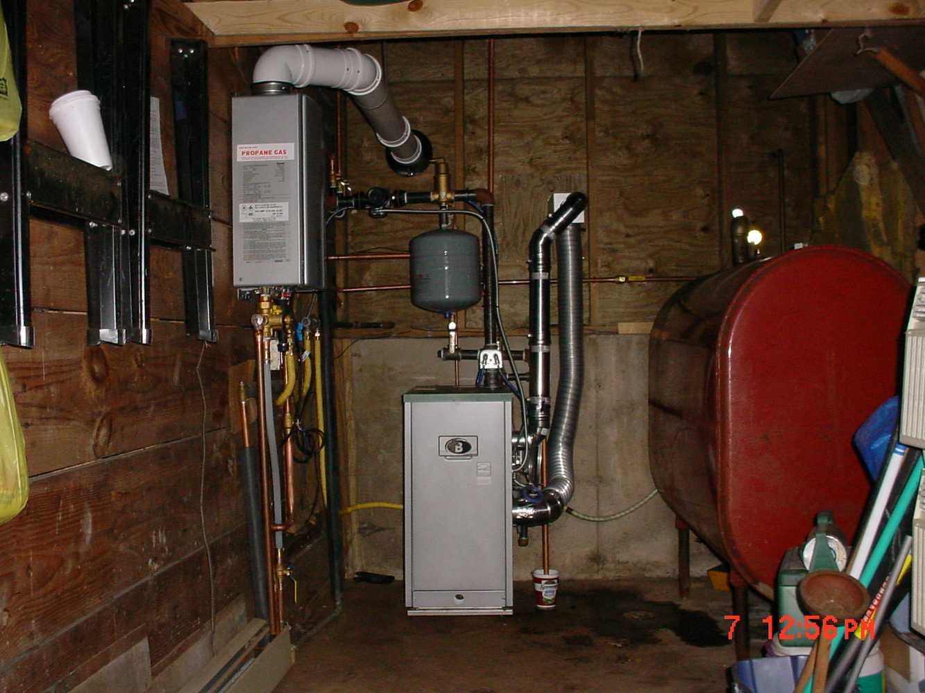 boiler and tankless water heater install