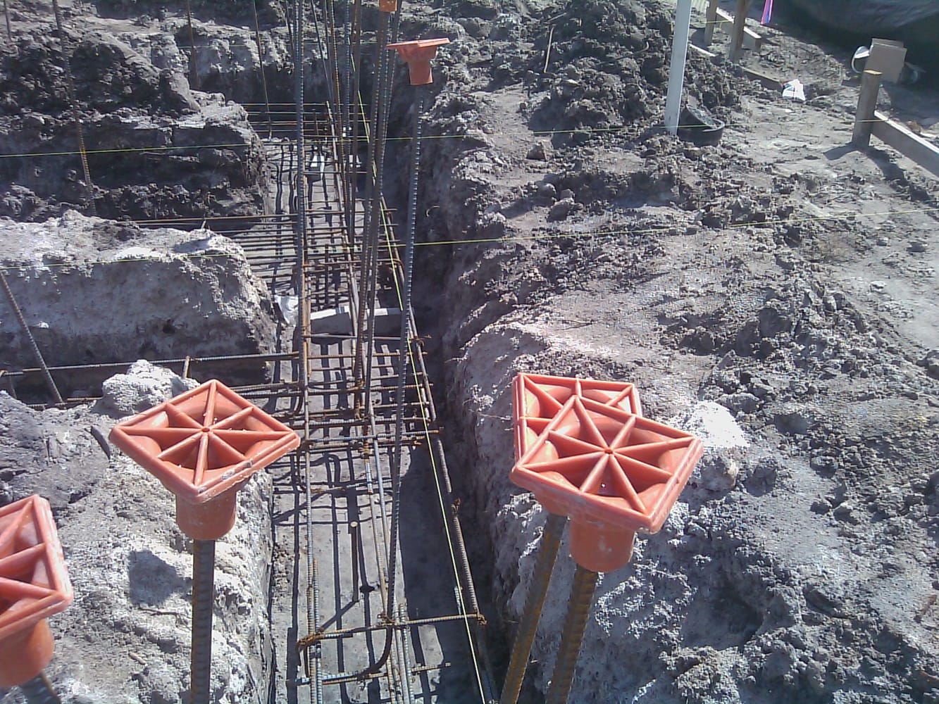 Concrete Footers with rebar supports. Inspected and passed