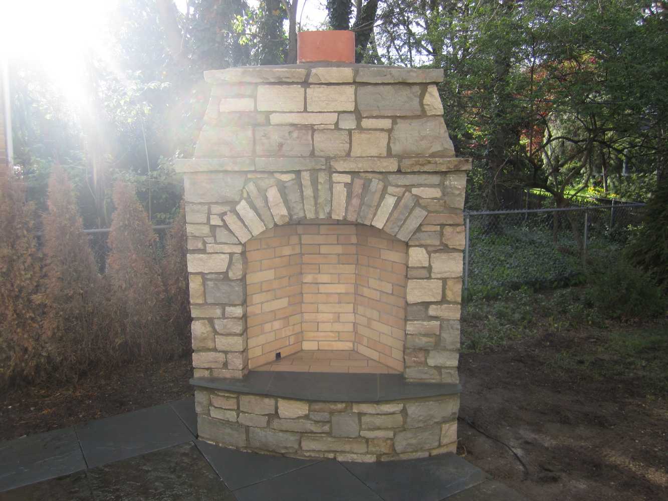 Birmingham Outdoor Natural Stone Fireplace