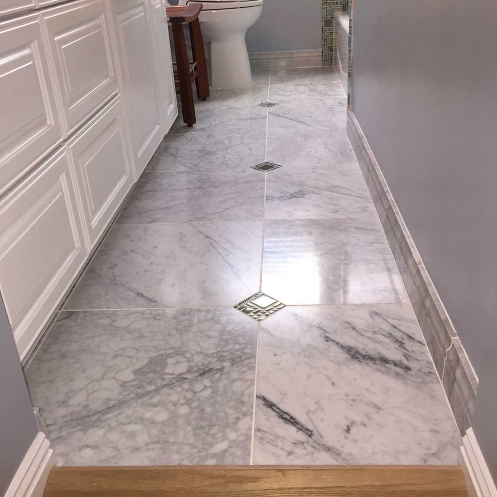 Marble bathroom floor