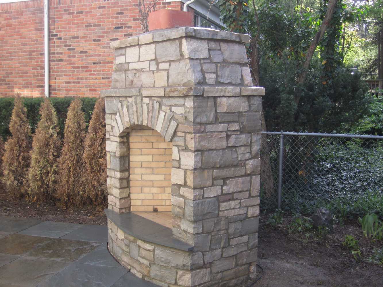 Birmingham Outdoor Natural Stone Fireplace