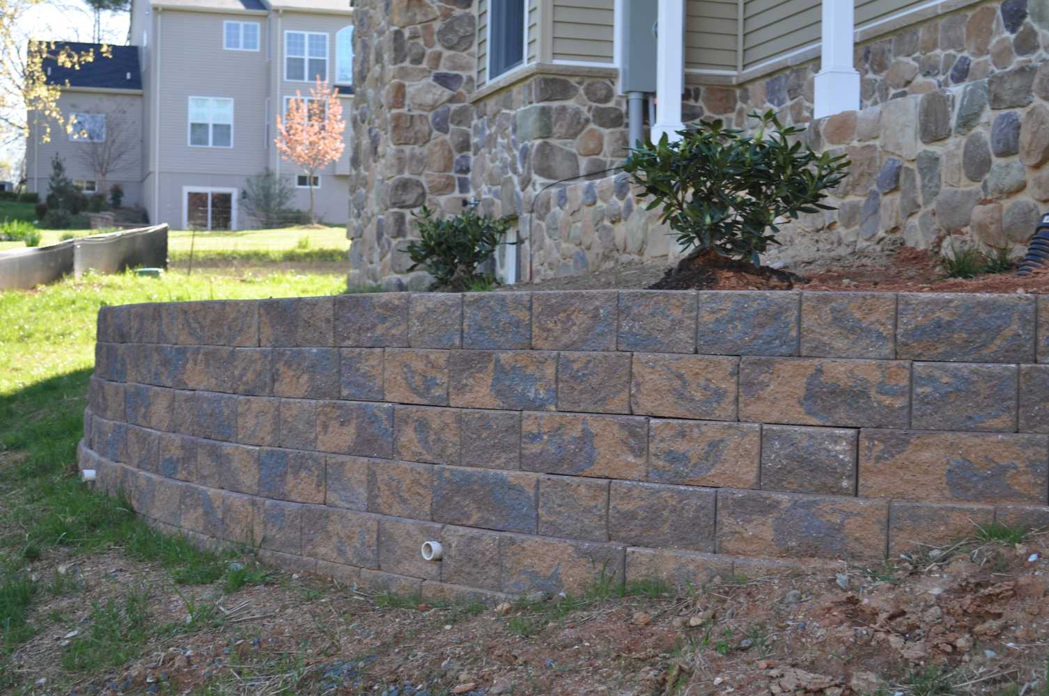Retaining wall and patio in Potomac, MD