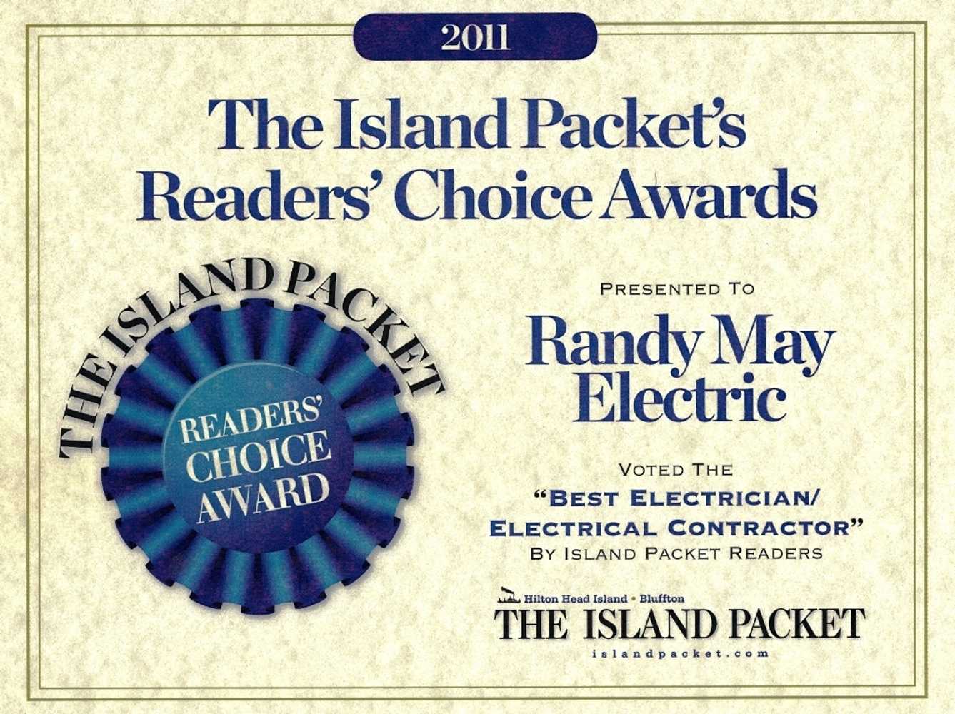 Readers Choice Awards - Best Electrician, Electrical Contractor