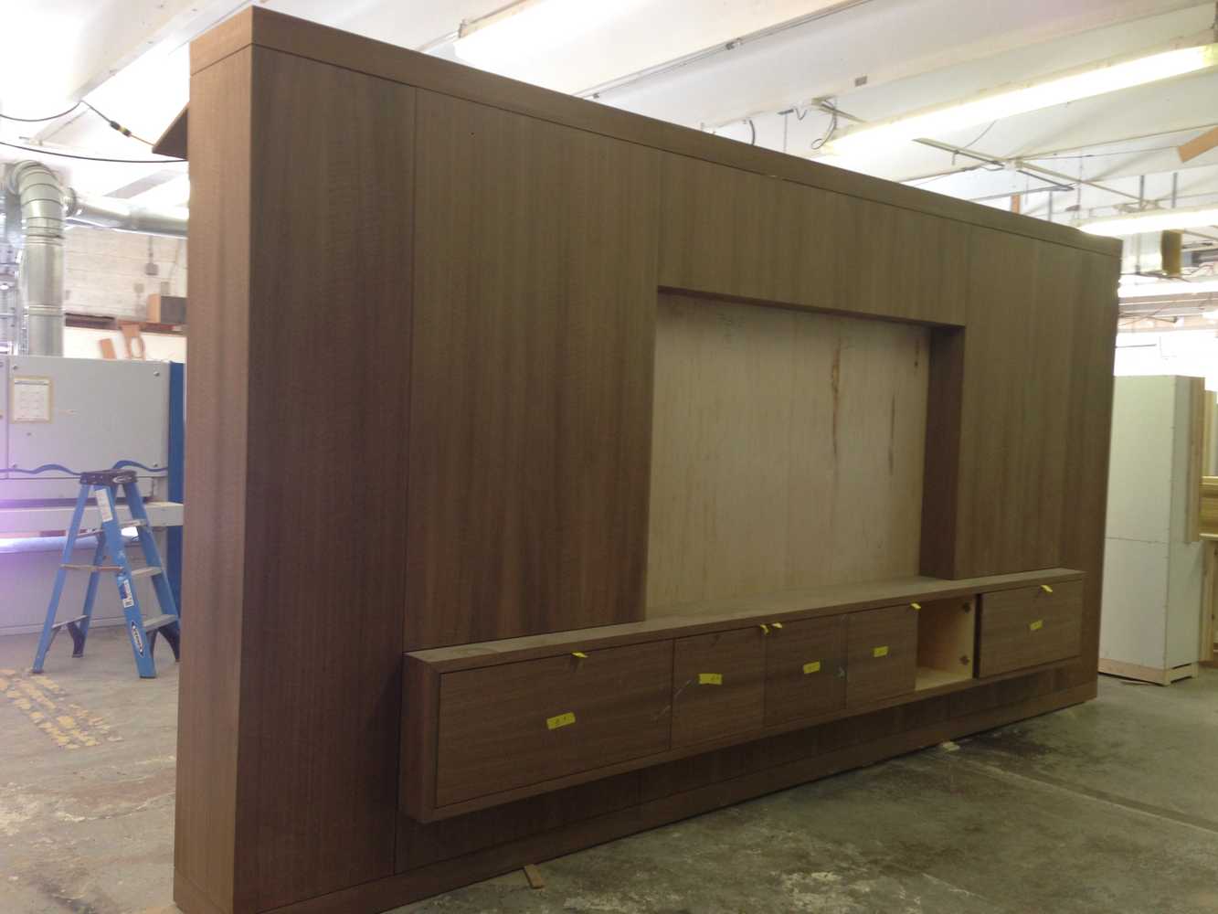 Wooden wall with tv unit