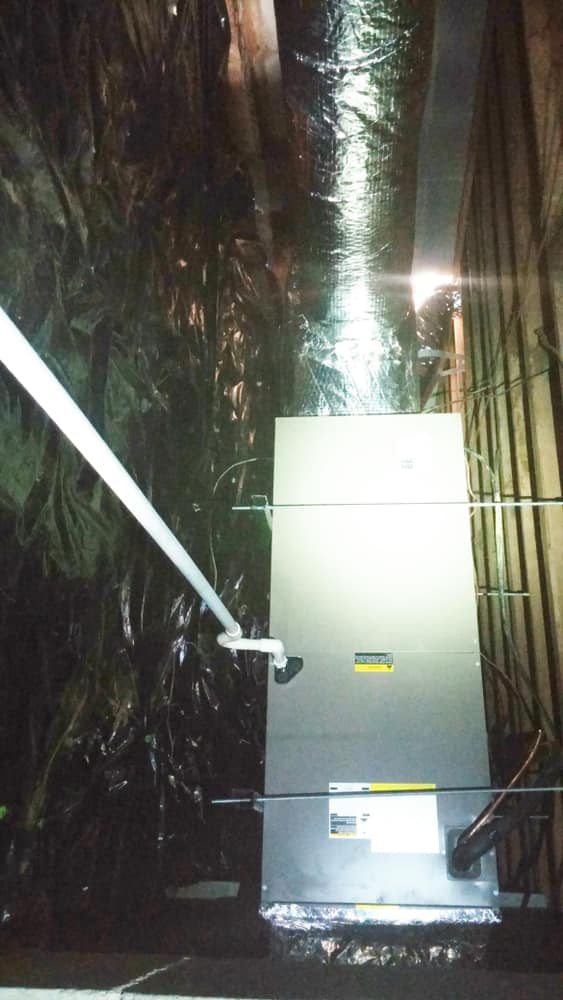 Installed new system, duct work, vapor barrier