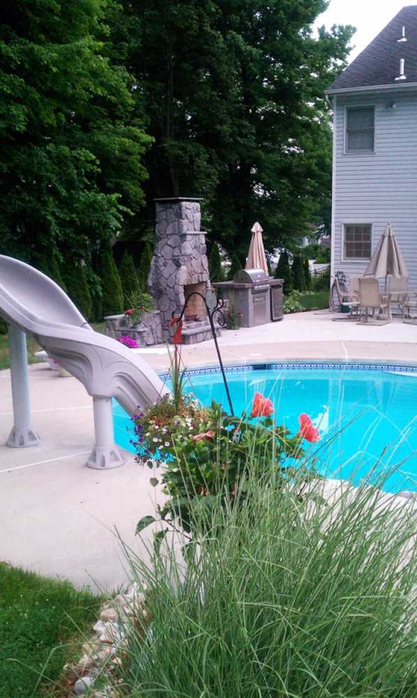 Fireplace and Pool