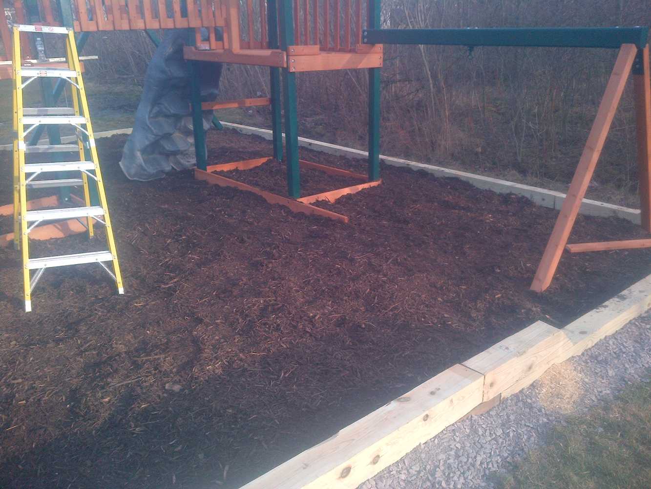 Playground installation ( Leveling & Grading & Building support for play area)