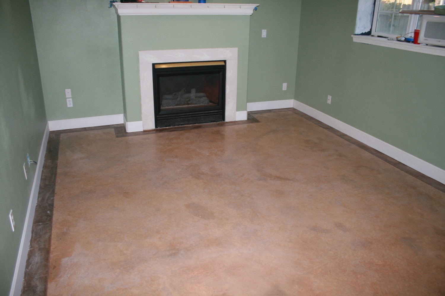 Icoat concrete interior flooring overlay system.
