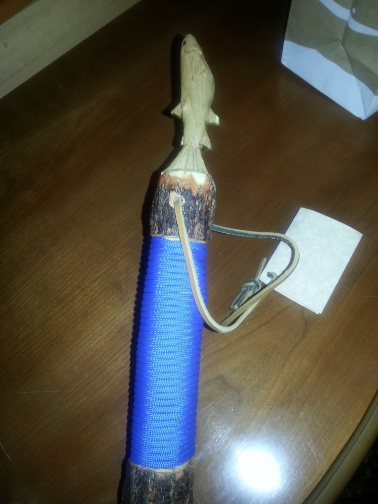 custom wood spirit hiking sticks