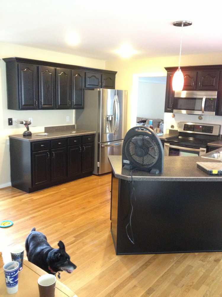 Black Kitchen cabinets from Spraymasters Inc