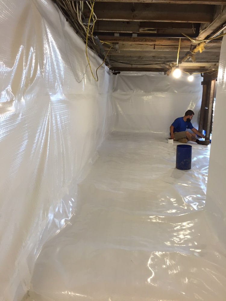 Crawlspace encapsulation in Sherborn, Massachusetts