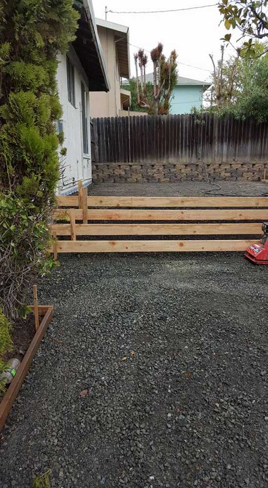 san ramon ave,vallejo. new retaining wall and stamped patio