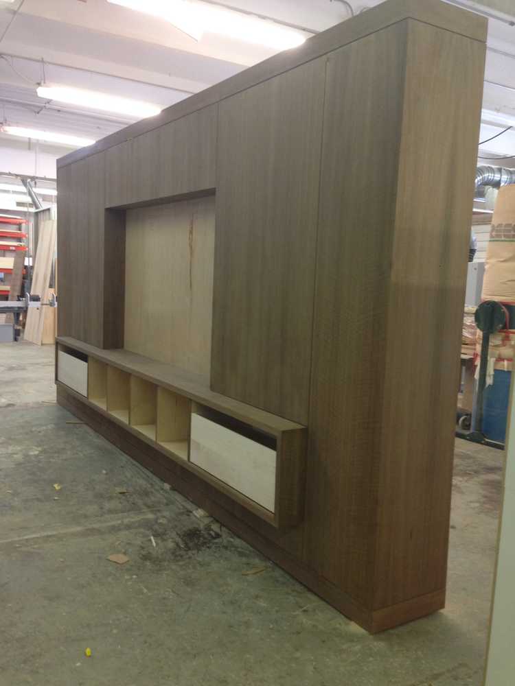Wooden wall with tv unit