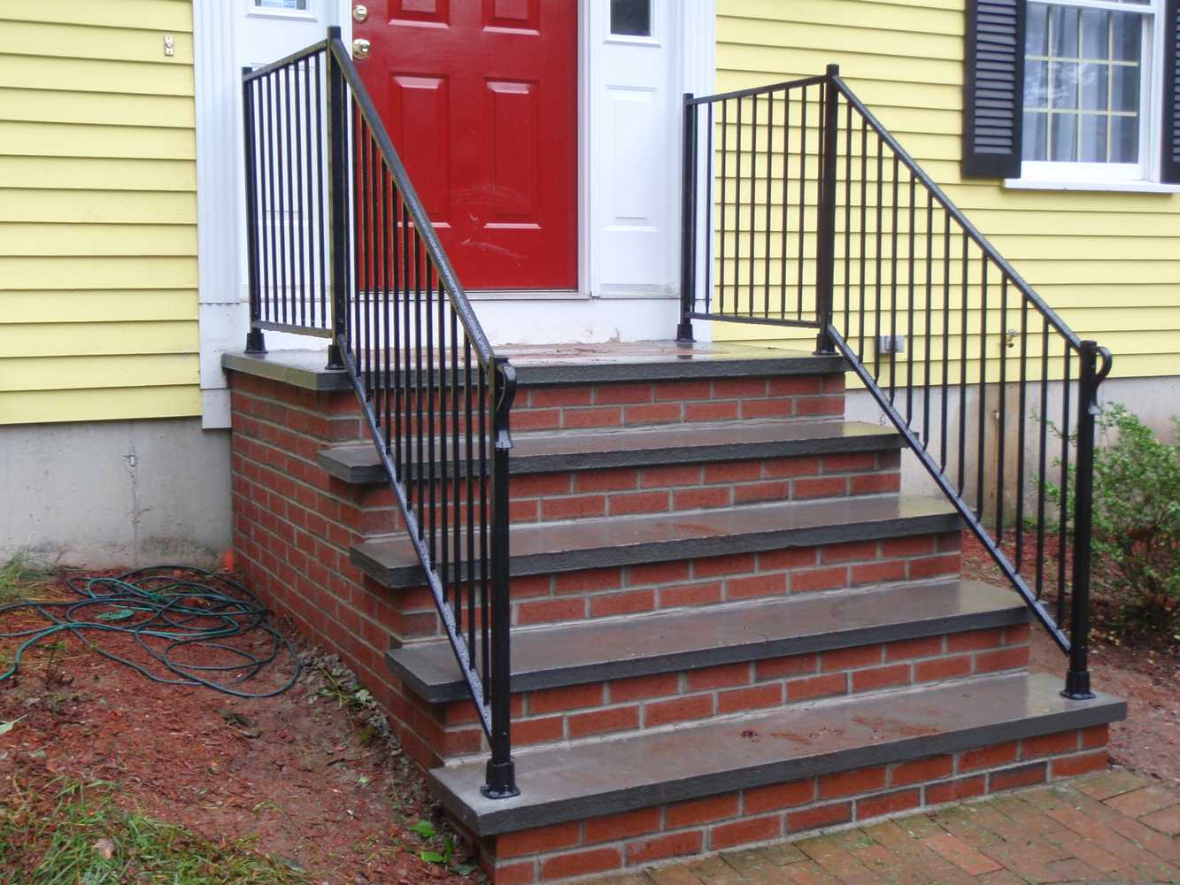 Brick Stair Assembly and Install after Removal of Precast concrete step