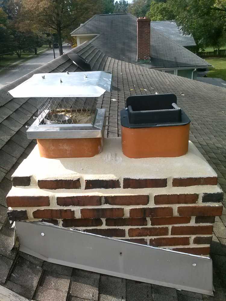 Brick Pointing - Top-Sealing Damper - New Flue Tiles - Cap - Crown