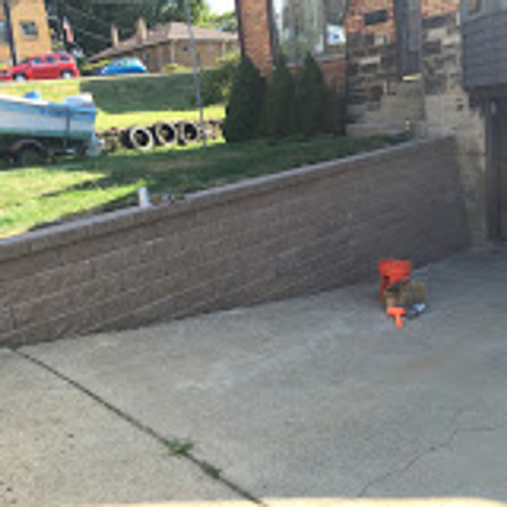 Ron's failing retaining wall. Westview, PA