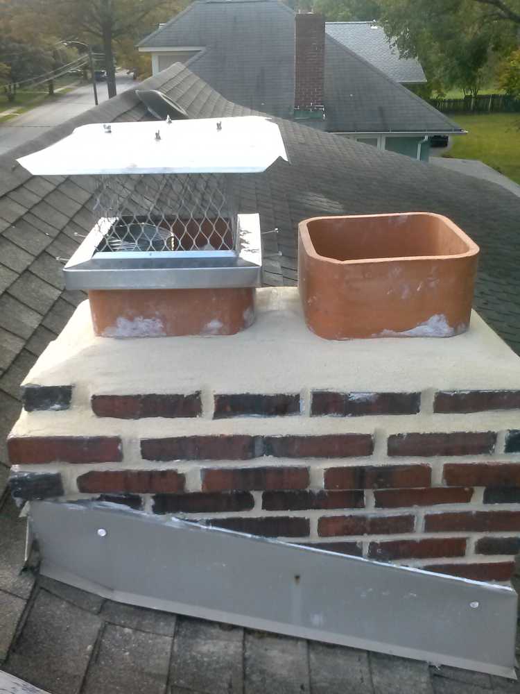 Brick Pointing - Top-Sealing Damper - New Flue Tiles - Cap - Crown