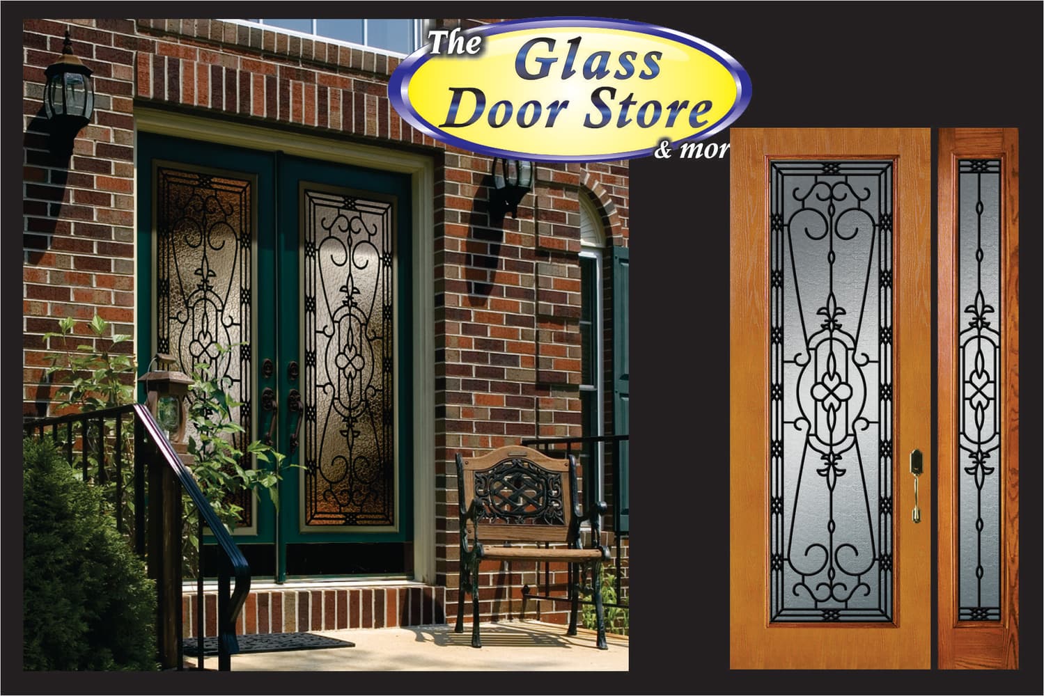 Wrought Iron glass doors for fiberglass exterior doors