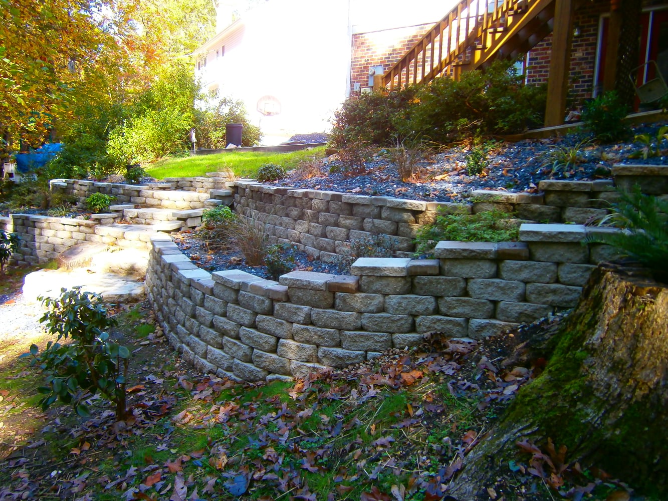 Stone Terraced Retaining Walls