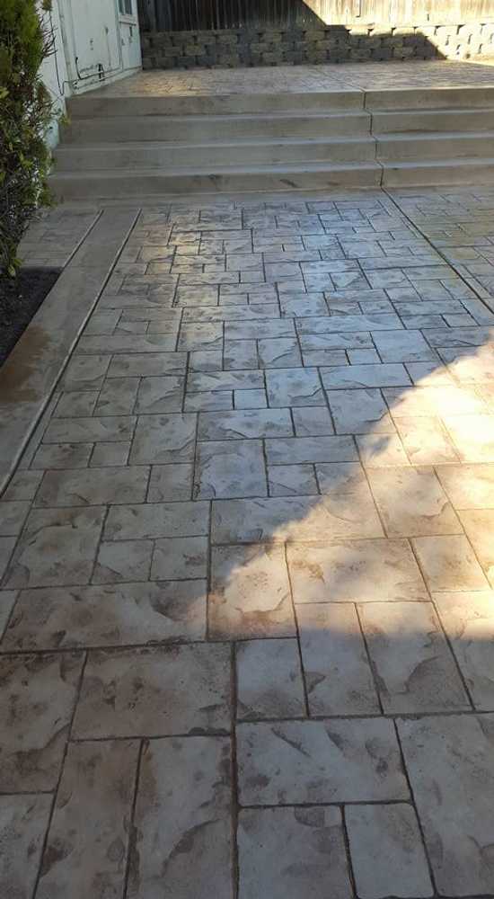 san ramon ave,vallejo. new retaining wall and stamped patio