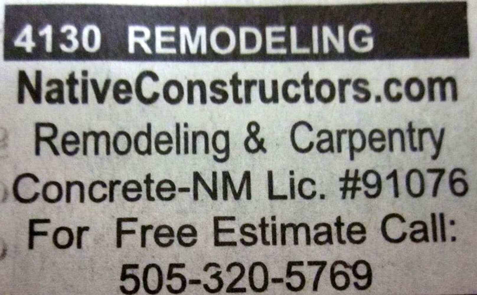 Photos from Native Constructors