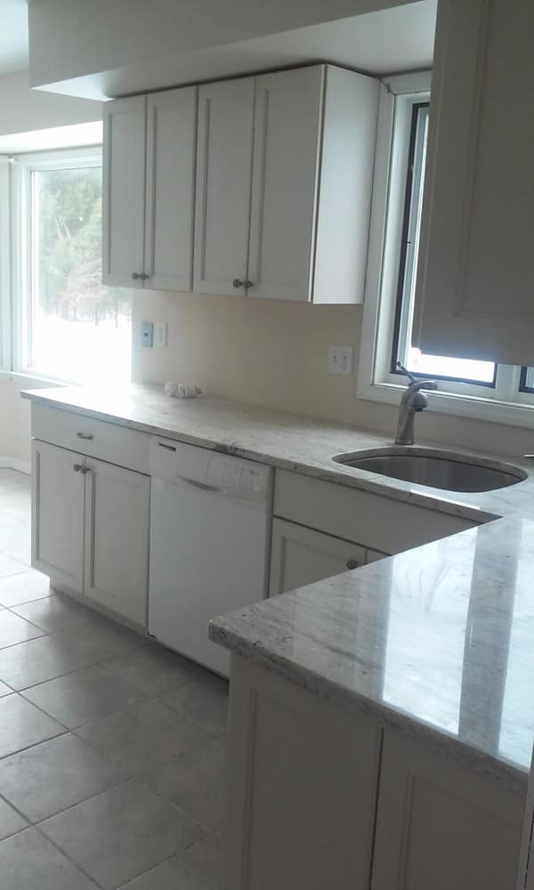Kitchen remodel after water damage.