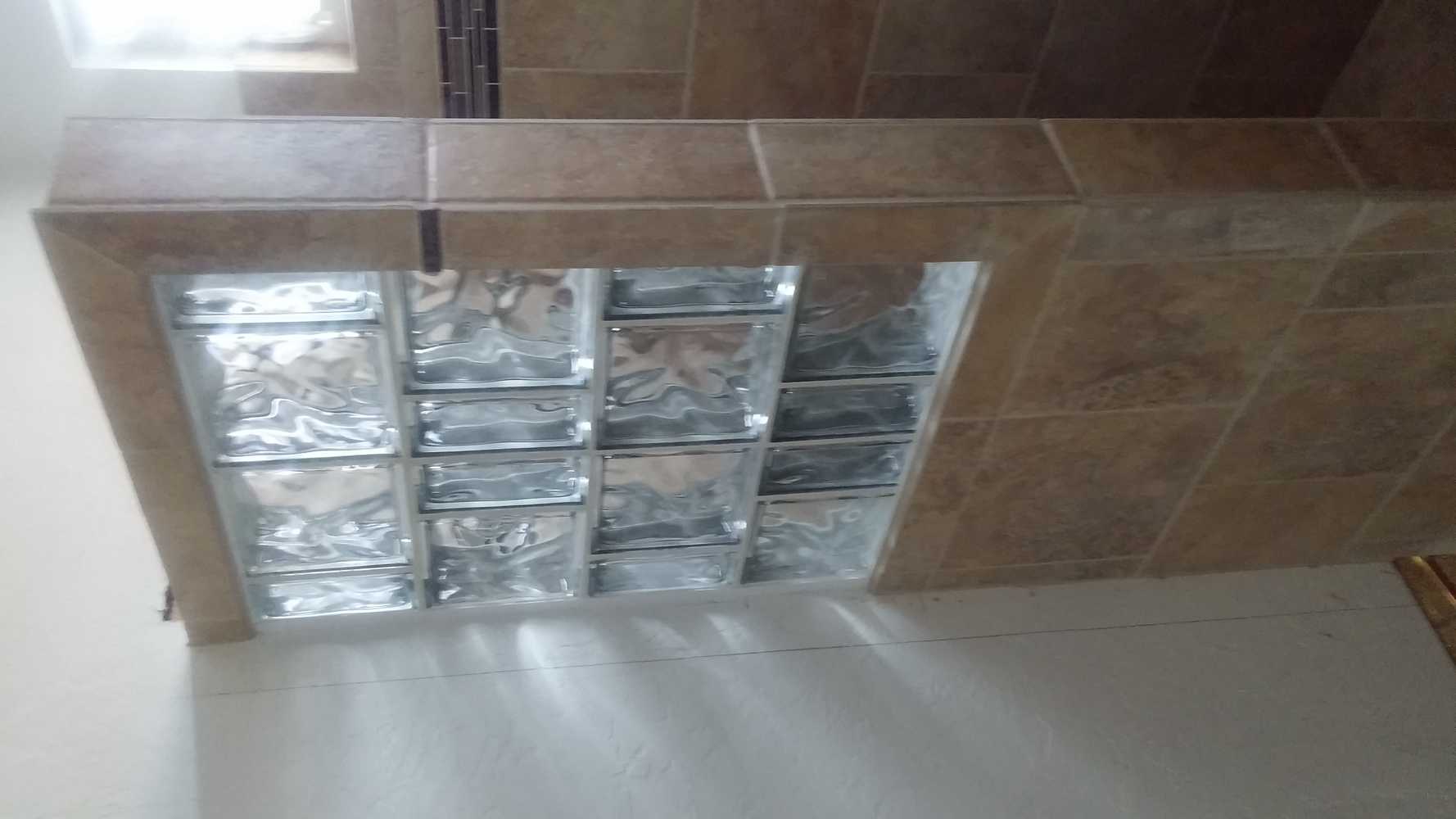 Oversize Stall Shower Glass Block