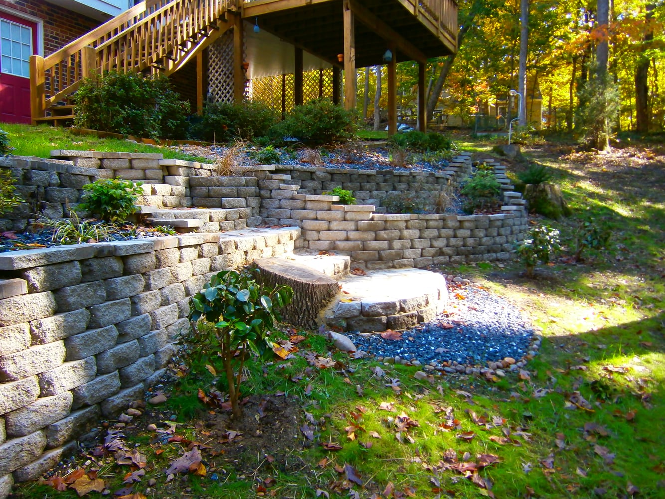 Stone Terraced Retaining Walls