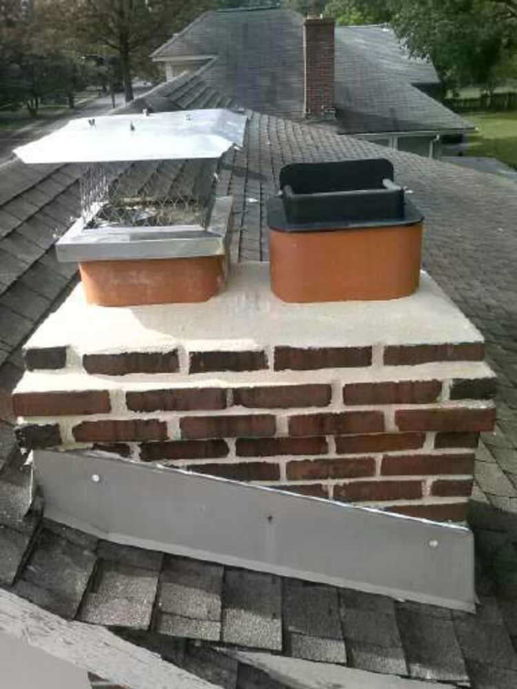 Brick Pointing - Top-Sealing Damper - New Flue Tiles - Cap - Crown