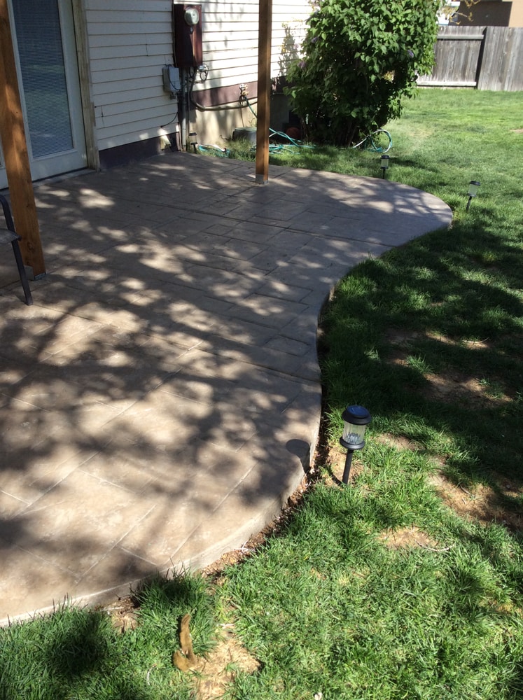 Stamped Concrete Patio w/awning