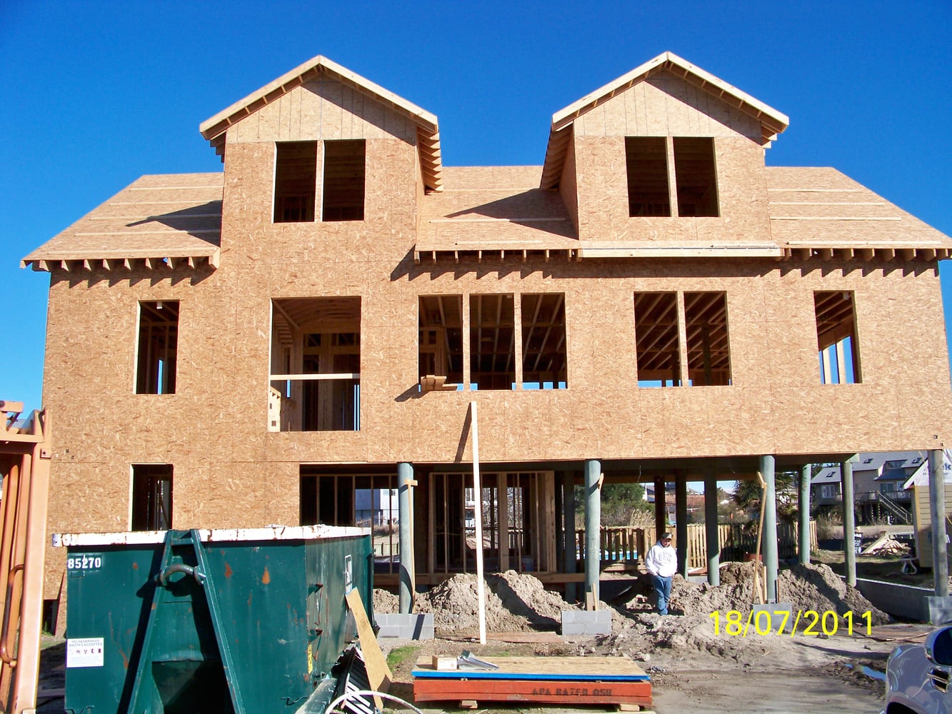 Tile, Santos Mahogany Install w/ Medallion/ Custom Home Build/