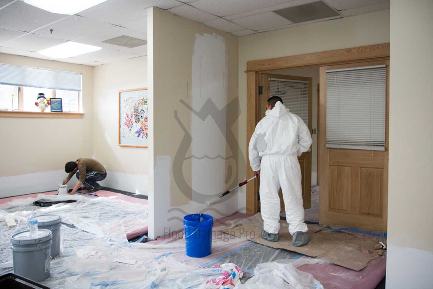 Water damage restoration at a retirement center project