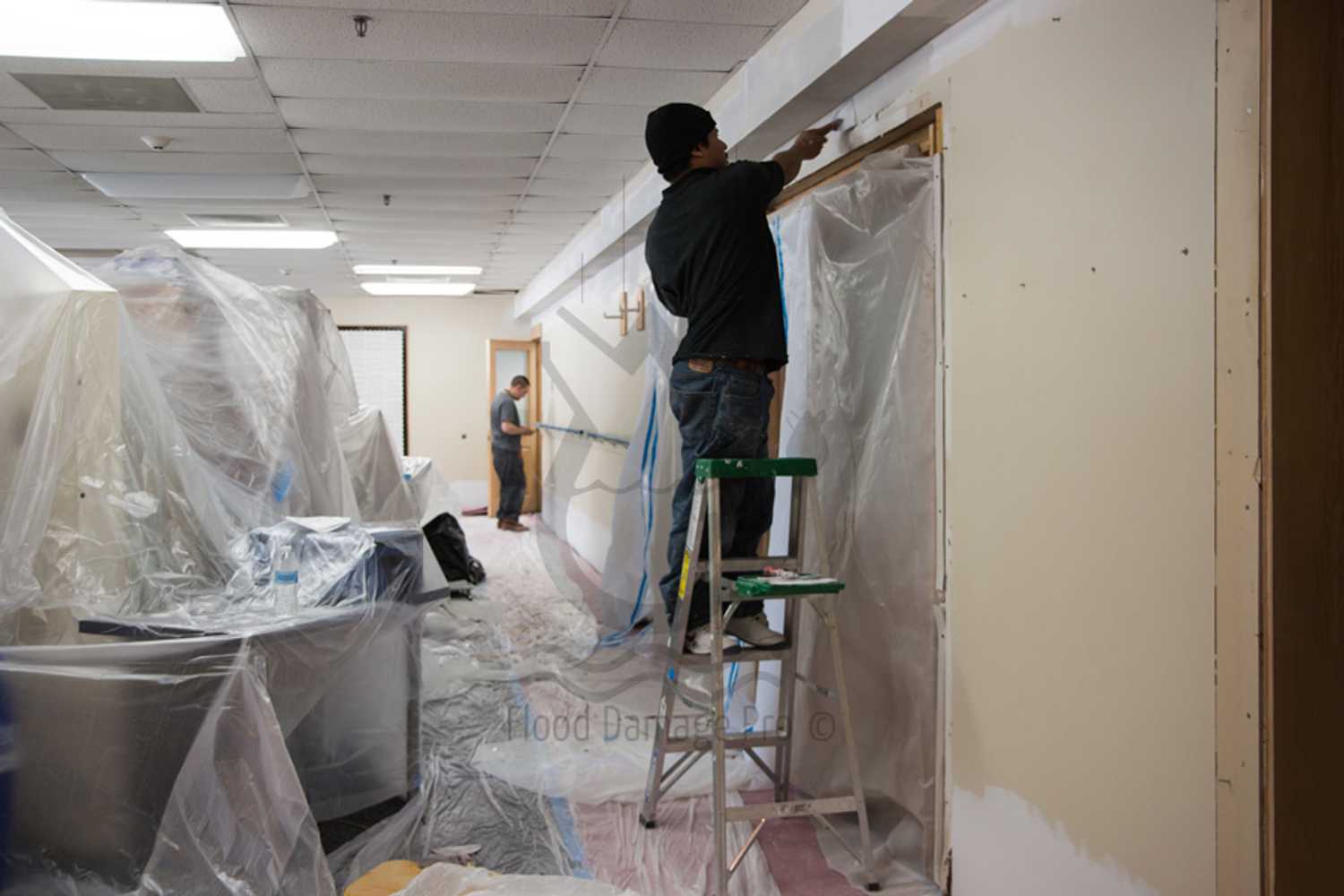 Water damage restoration at a retirement center project