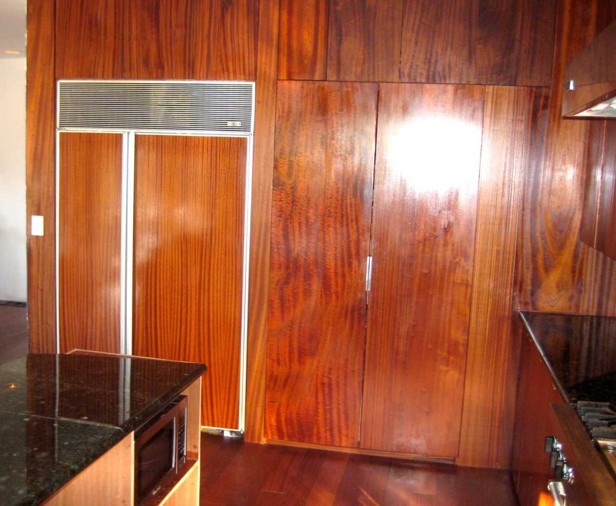 Custom Sapelle Kitchen Cabinets 