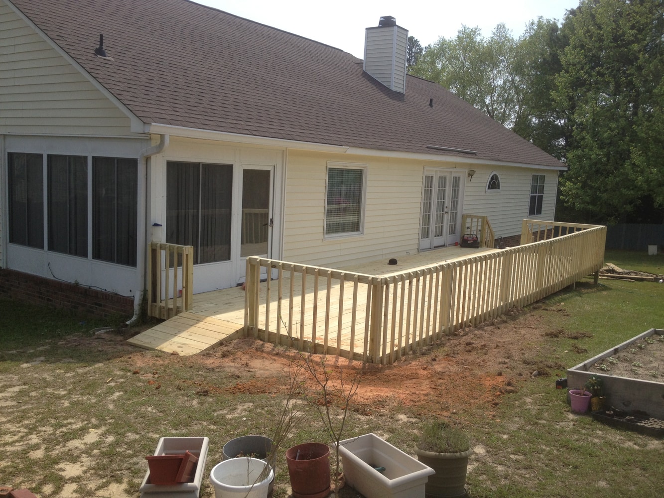 Decks and handicapped ramp