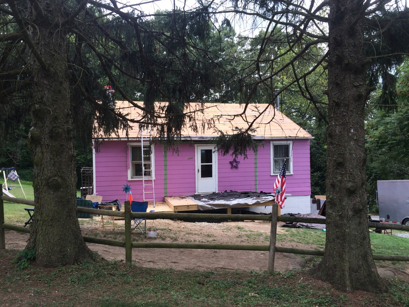 Siding, roof and porch roof 