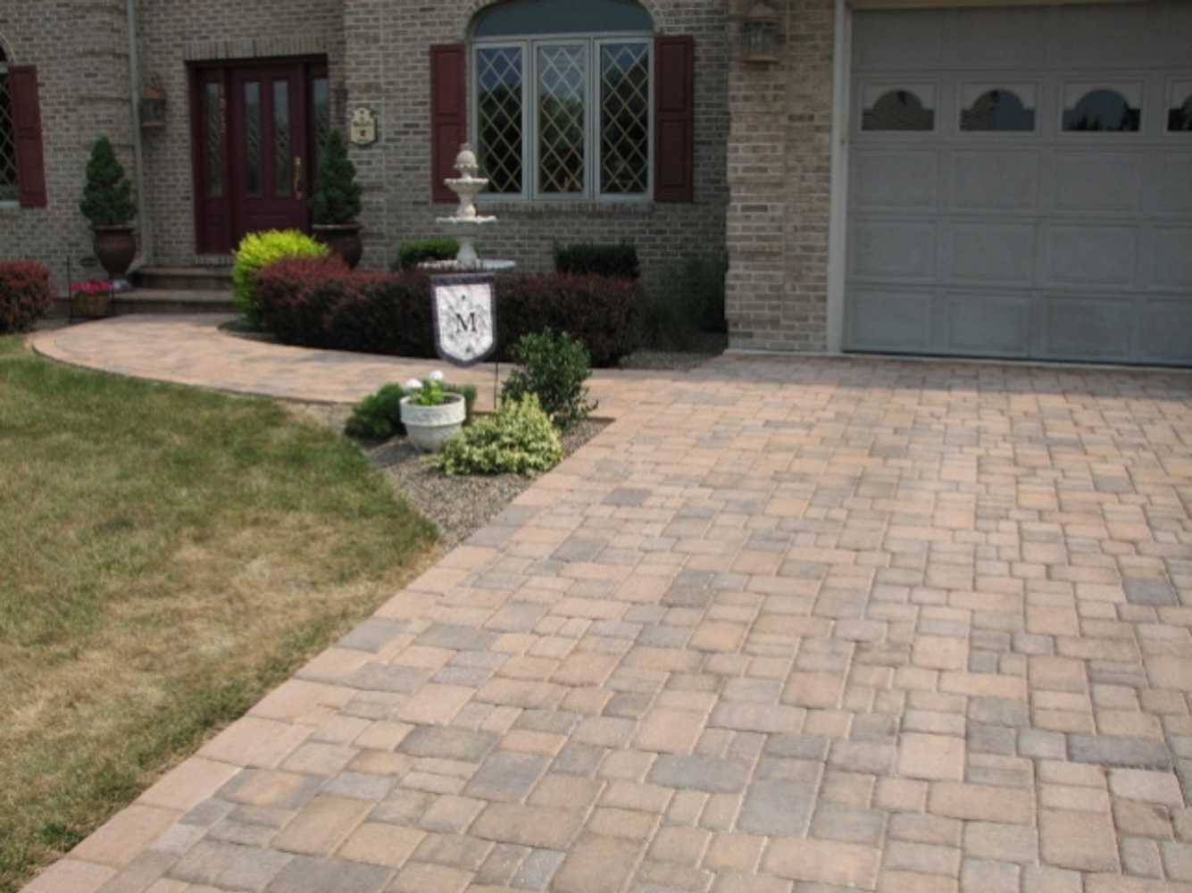 Paver driveway, courtyard, and walkway