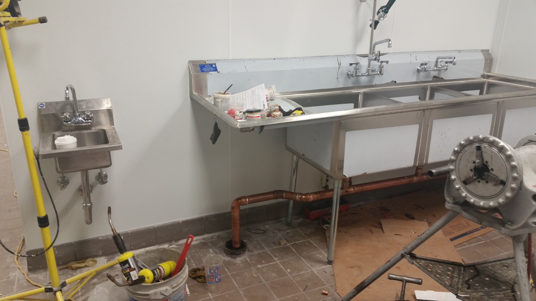 commercial plumbing job