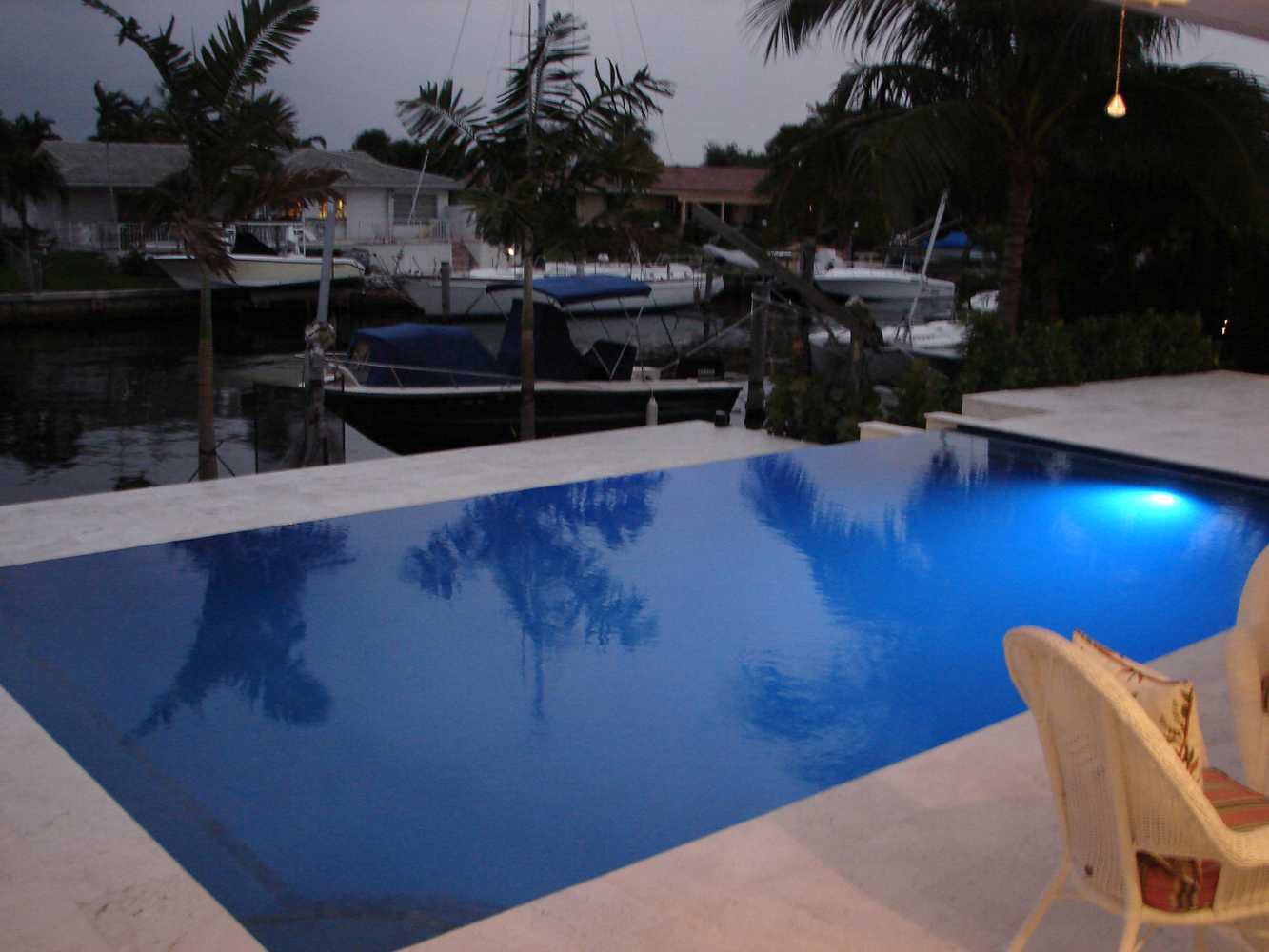 Pool renovation, pergola w/ water-fire feature