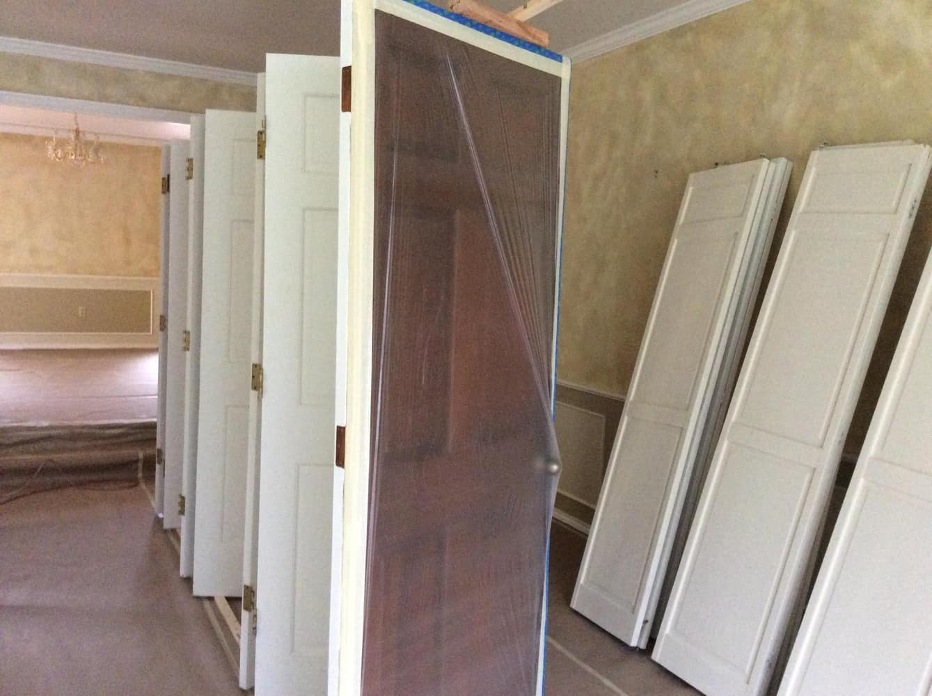 Interior before and after