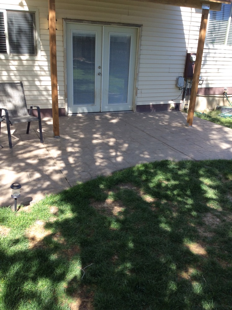 Stamped Concrete Patio w/awning
