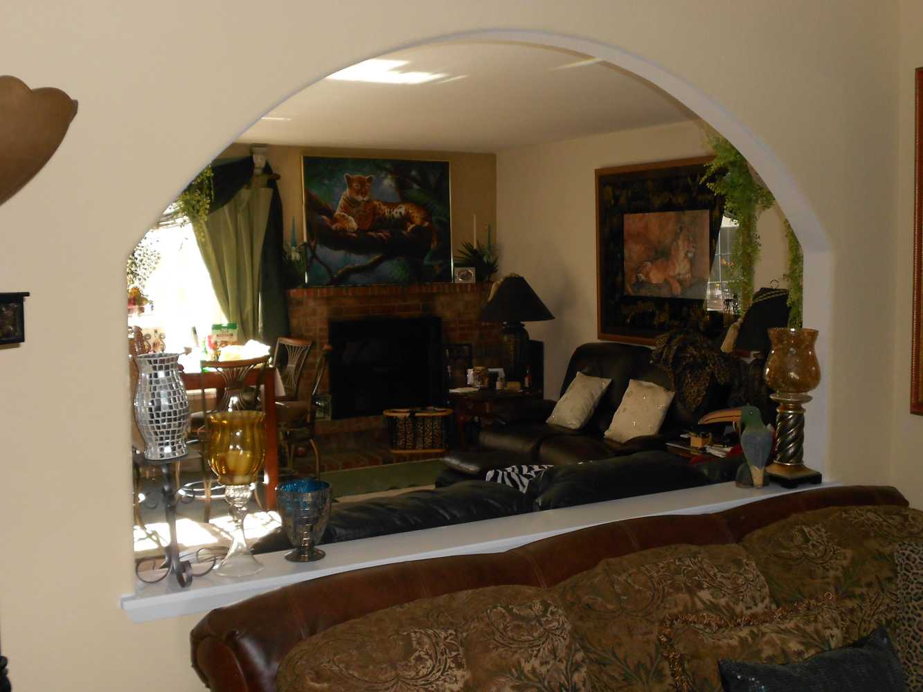 Archway from family room to living room