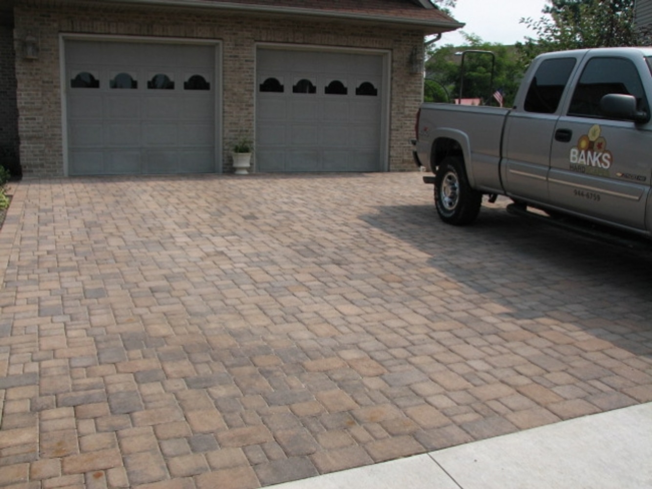 Paver driveway, courtyard, and walkway