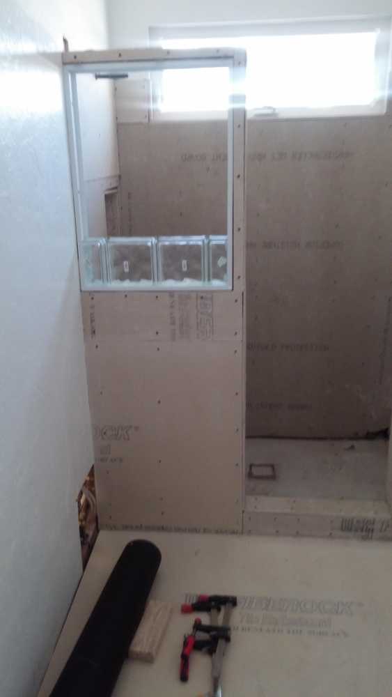 Oversize Stall Shower Glass Block