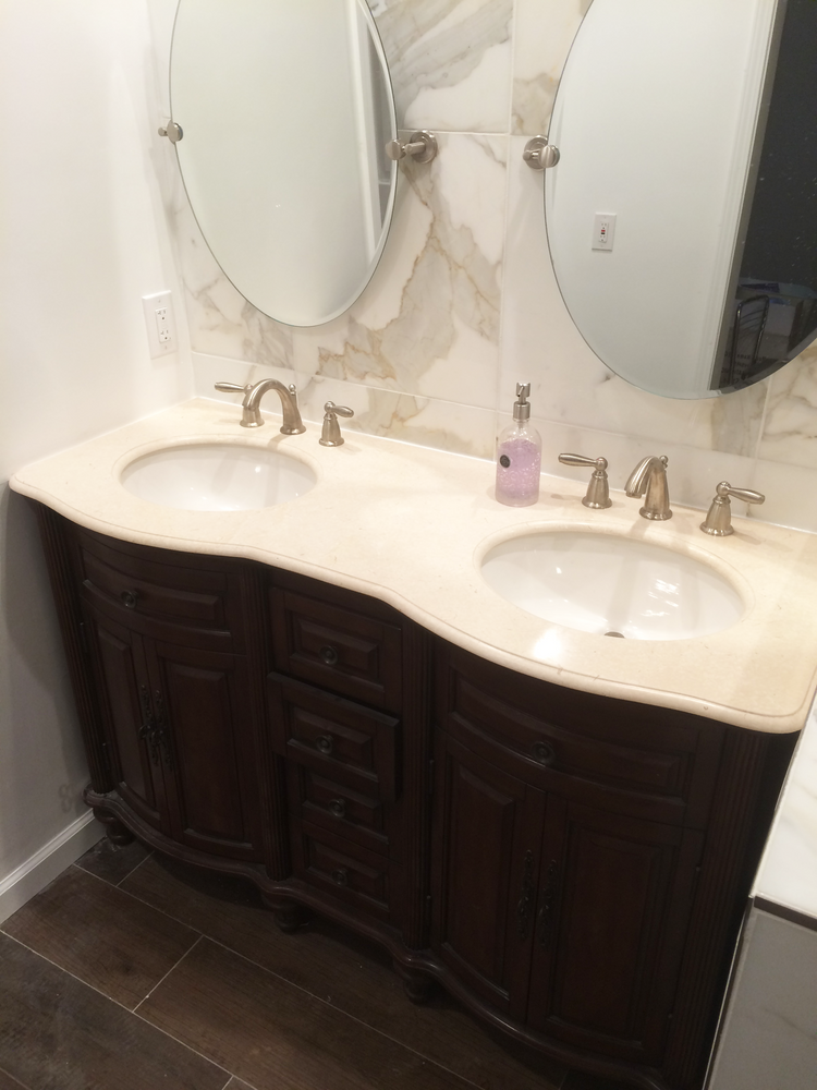 White Marble Master Bathroom Remodel