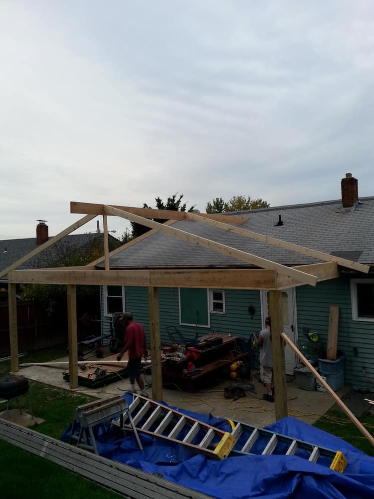 A covered patio we built.