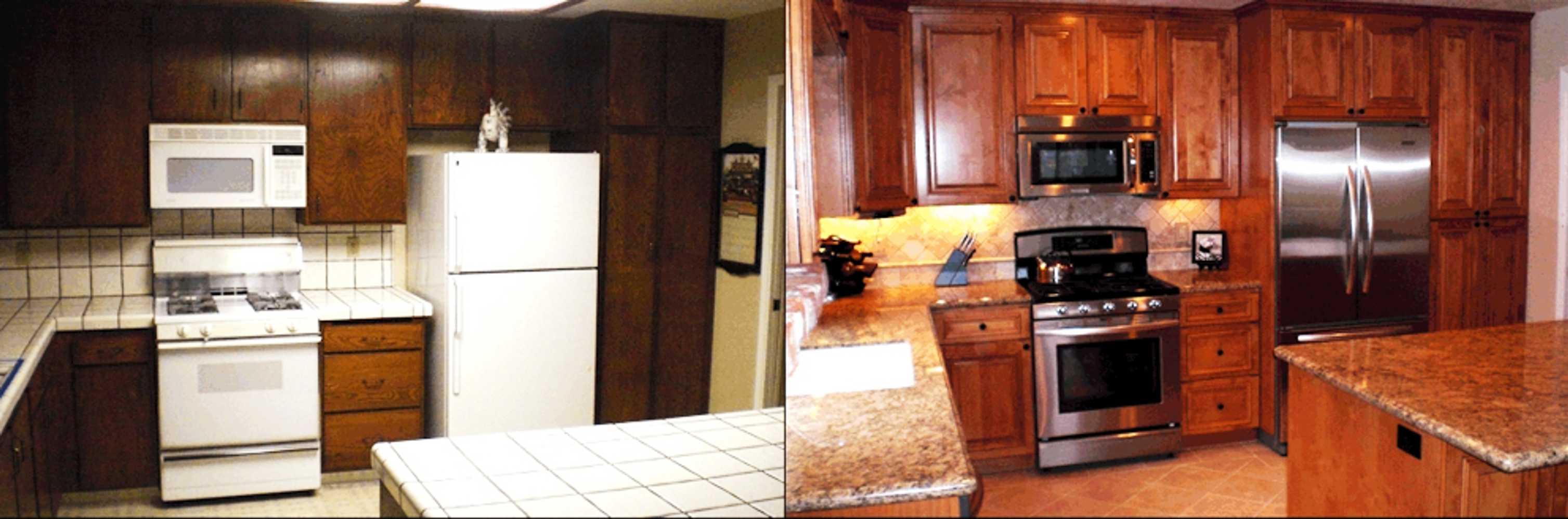 Kitchen before and after remodeling