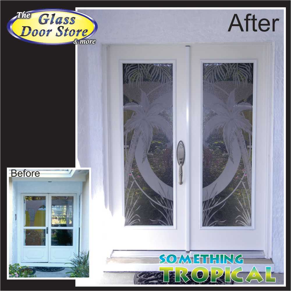 Etched or Sandblast glass for exterior or interior doors 